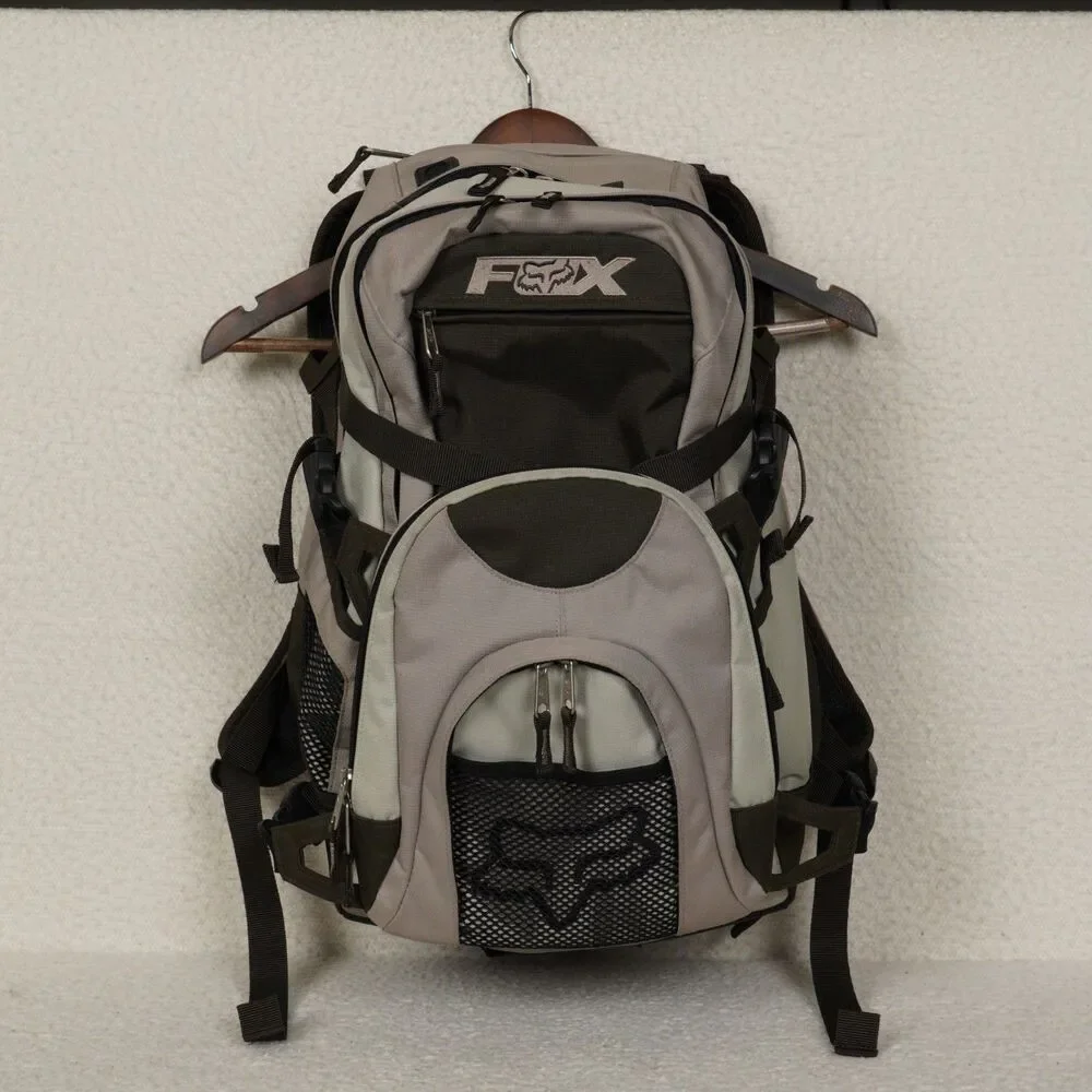 Fox Racing Utility Backpack Green Gray Skate Snowboard Removable Pouch Pockets